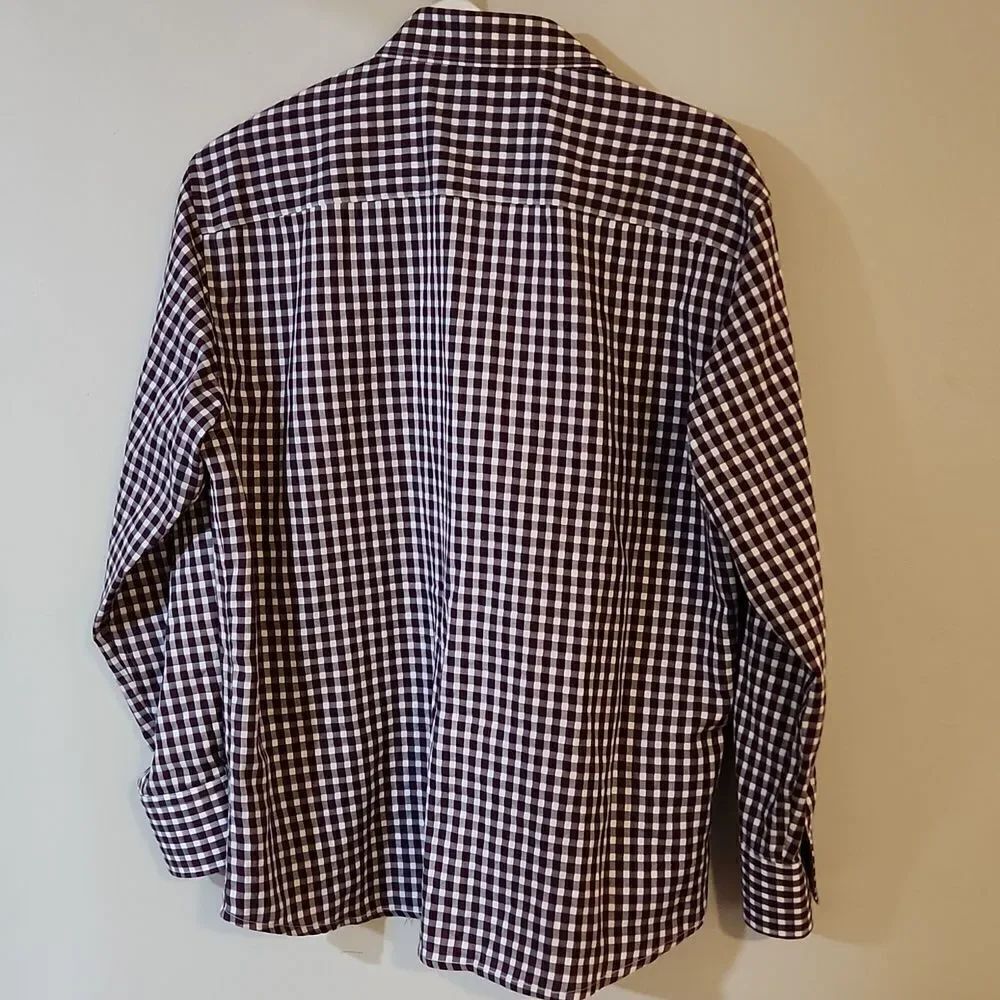 Bugatchi shaped fit shirt top button down plaid gingham work shirt small medium - Picture 3 of 9